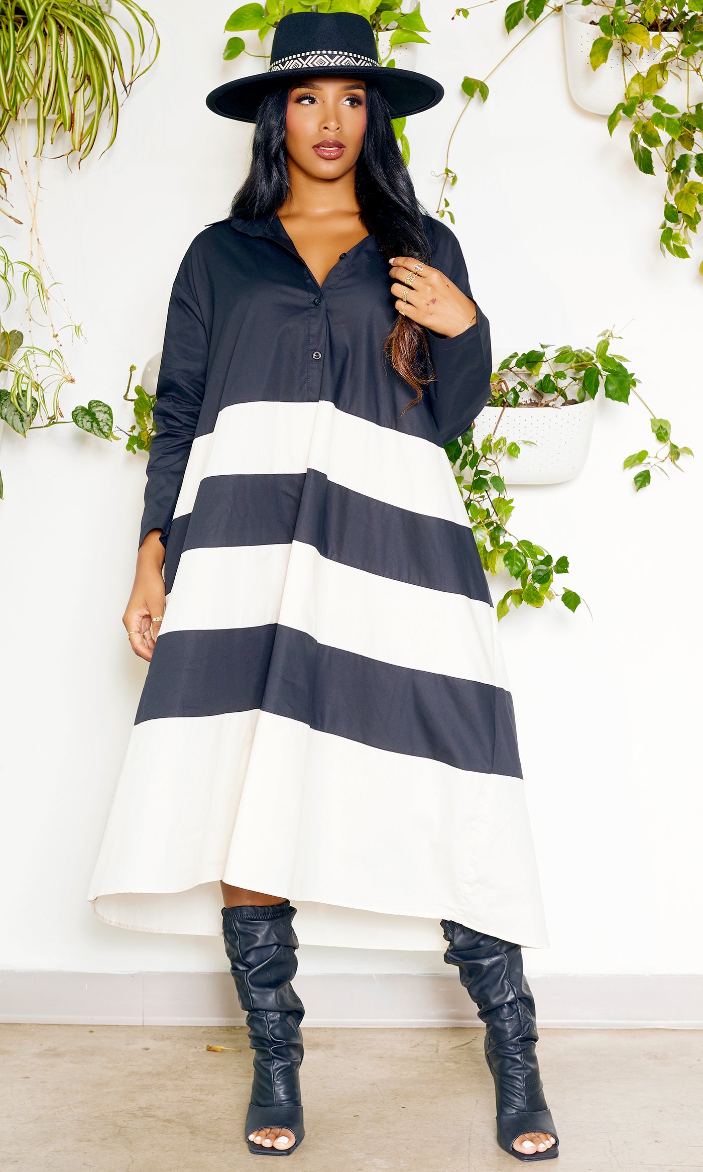Modern Casual | Oversized Shirt Dress - Cutely Covered