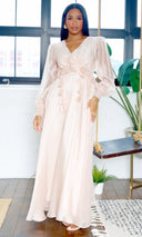 Zoey |  V-Neck Maxi Dress  - Blush FINAL SALE - Cutely Covered