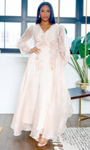 Zoey |  V-Neck Maxi Dress  - Blush FINAL SALE - Cutely Covered
