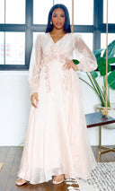 Zoey |  V-Neck Maxi Dress  - Blush FINAL SALE - Cutely Covered