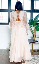 Zoey |  V-Neck Maxi Dress  - Blush FINAL SALE - Cutely Covered