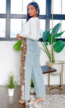 Naomi | Denim Leopard Pants - Cutely Covered