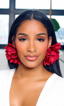 Blooming Petal Majesty Earrings - Red Burgundy - Cutely Covered