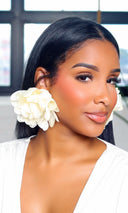 Blooming Petal Majesty Earrings - Ivory - Cutely Covered
