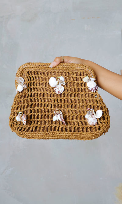 Seashell Splendor Crochet Clutch - Cutely Covered