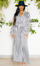 Daytime Elegance | Black and White Jumpsuit - Cutely Covered