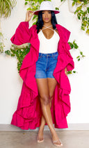 Not Playing | Ruffle Kimono - Red - Cutely Covered