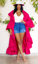 Not Playing | Ruffle Kimono - Red - Cutely Covered