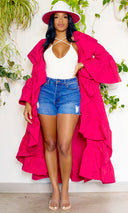 Not Playing | Ruffle Kimono - Red - Cutely Covered