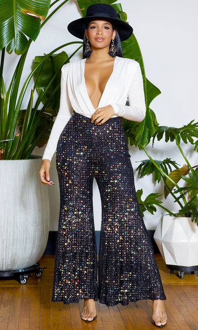 Metallic Mirage Trousers- black - Cutely Covered