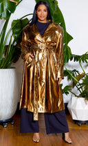Make A Statement | Crinkled Trench Coat - Gold - Cutely Covered