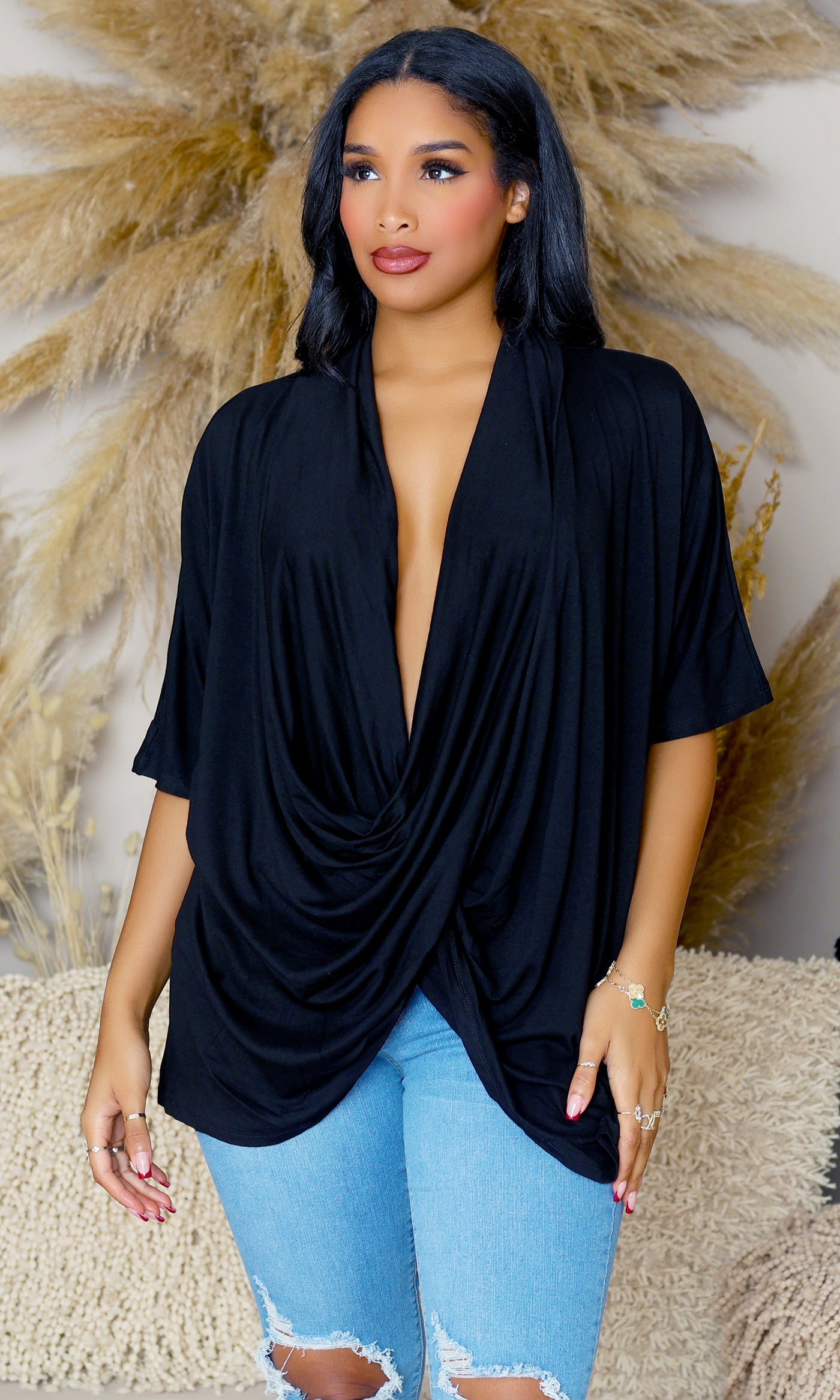 Beaux Blouse-  Black - Cutely Covered