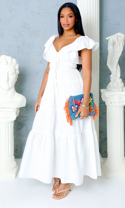 Pretty Wings Dress - White - Cutely Covered