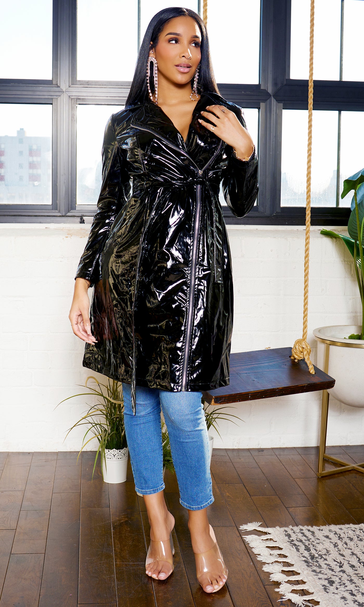 Noir Chic Trench- Black - Cutely Covered
