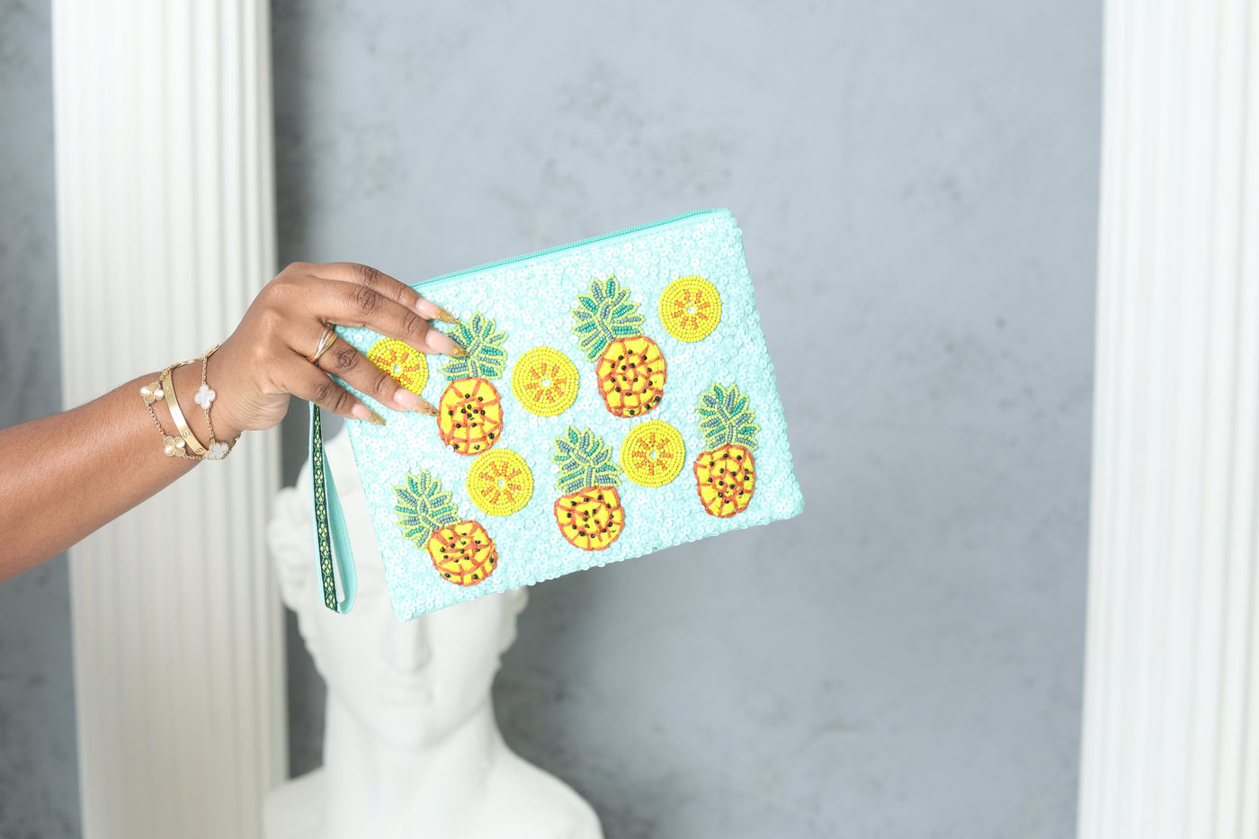 Pineapple Paradise Wristlet Pouch - Cutely Covered