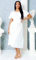 Aurora Bliss | Cut-Out Dress - Off White - Cutely Covered