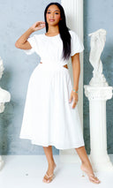 Aurora Bliss | Cut-Out Dress - Off White - Cutely Covered