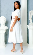Aurora Bliss | Cut-Out Dress - Off White - Cutely Covered