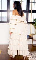 Tiered Ruffle Poplin Pants Set - Light Tan PREORDER Ships End April - Cutely Covered
