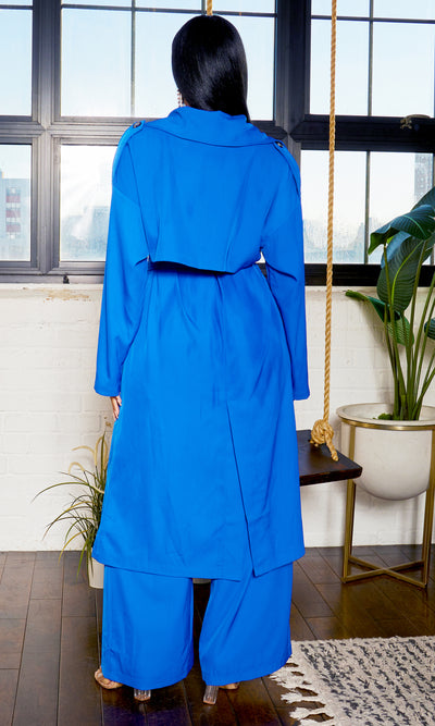 Making Moves | Coat Pants Set  - Blue - Cutely Covered