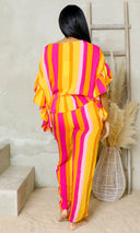 Cityscape Button-Up Blouse and Pant Set - Rose/Orange - Cutely Covered