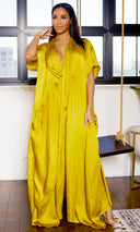 Luxe Drape Loose Fit Jumpsuit -  Chartreuse PREORDER Ships End April - Cutely Covered