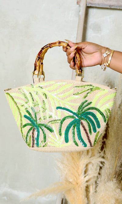 Tropical Breeze Palm Tree Mini Tote - Cutely Covered