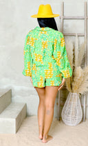 Bohemian Bliss Shorts Set - Green/Orange - Cutely Covered