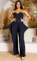 Pure Elegance | Tube Jumpsuit - Black - Cutely Covered