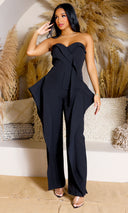 Pure Elegance | Tube Jumpsuit - Black - Cutely Covered