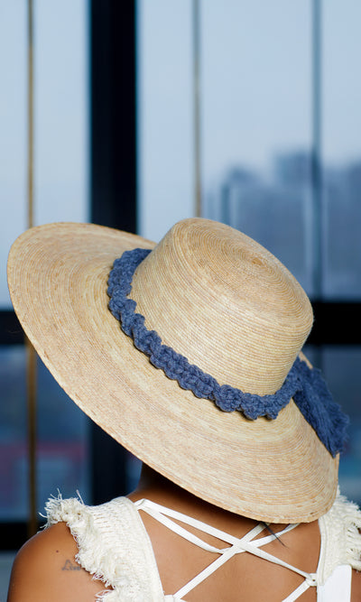 STRUCTURED RESORT WIDE BRIM STRAW HAT - GREY - Cutely Covered