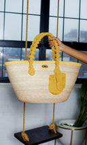 Handmade Straw Tote - Yellow - Cutely Covered