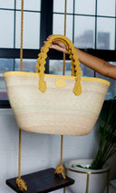 Handmade Straw Tote - Yellow - Cutely Covered