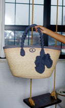 Handmade Straw Tote - Grey - Cutely Covered