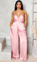 Twilight Twist | Satin Jumpsuit - Mauve [Vendor name, price and quantity] - Cutely Covered