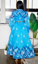 Madeline Tie Front  Dress | Maxi Dress - Blue - Cutely Covered