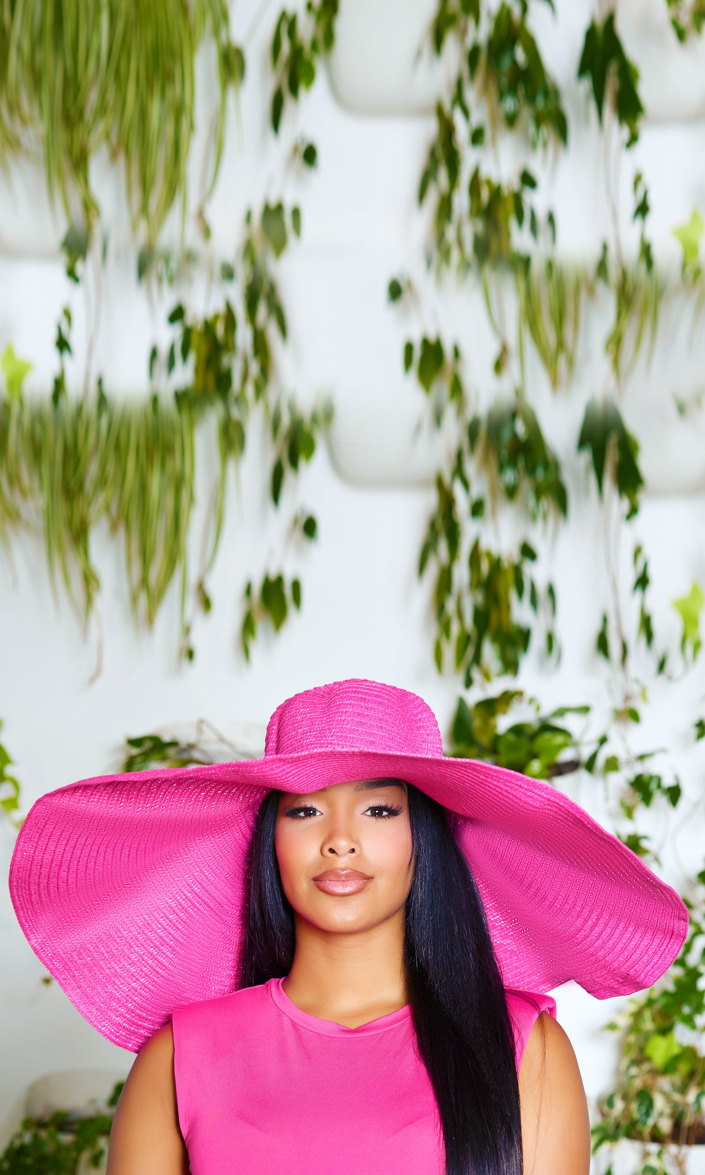 Beach Days |  Hot Pink Straw Hat - Cutely Covered