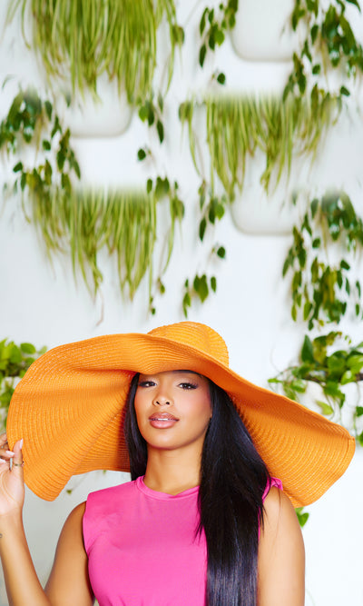 Beach Days | Orange Straw Hat - Cutely Covered