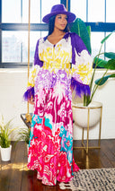 Loving Life | Feather Printed Dress - Purple - Cutely Covered