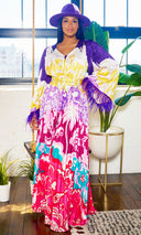 Loving Life | Feather Printed Dress - Purple - Cutely Covered