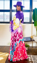 Loving Life | Feather Printed Dress - Purple - Cutely Covered