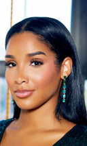 Green Drop Down Earrings - Cutely Covered
