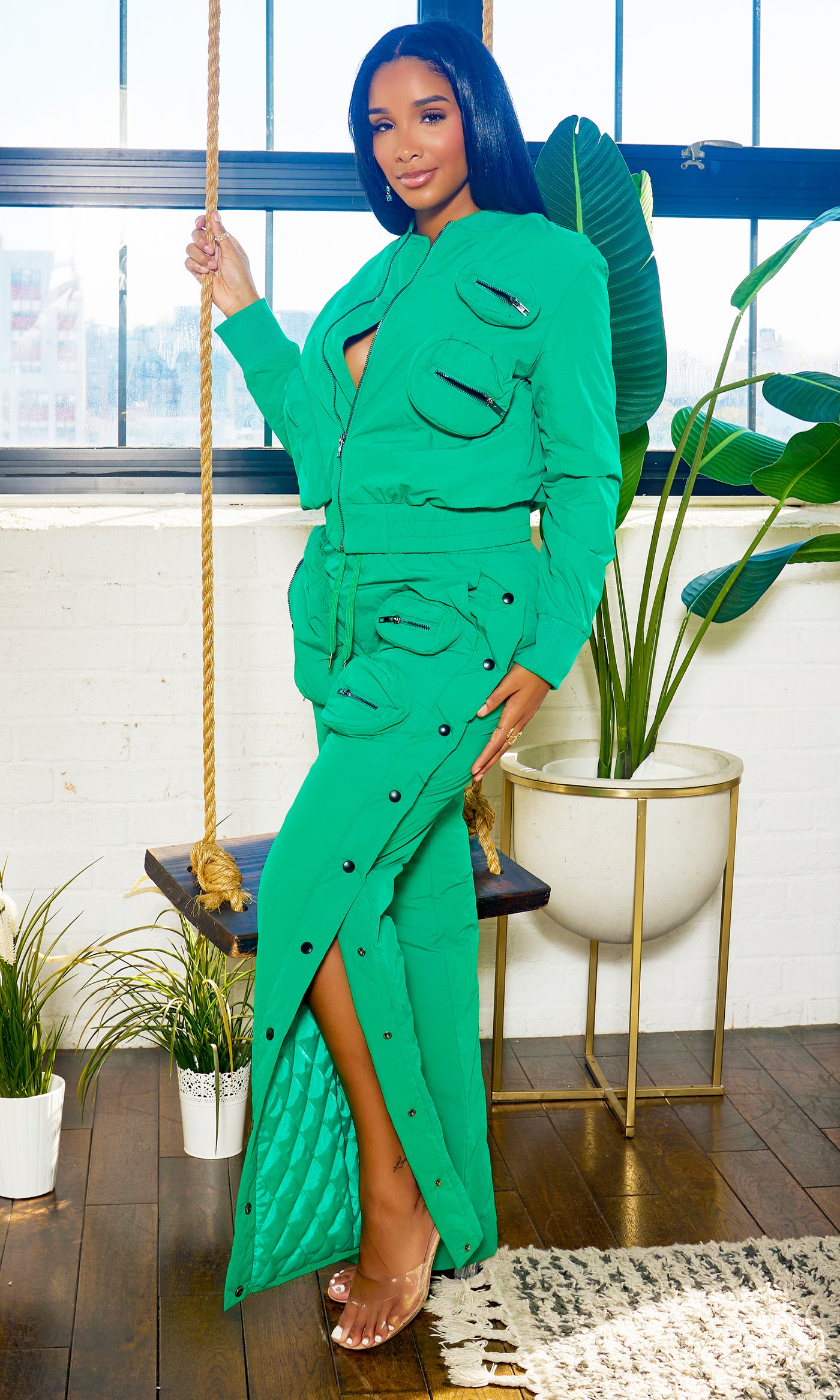 Utility Tracksuit Set - Green PREORDER Ships Early November - Cutely Covered