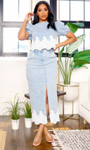 Denim Dreams |  Lace Trim Set - Light Denim PREORDER Ships Mid June - Cutely Covered