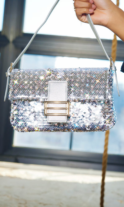 Silver  Sequin Bag - Cutely Covered