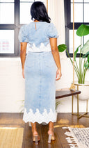 Denim Dreams |  Lace Trim Set - Light Denim PREORDER Ships Mid June - Cutely Covered