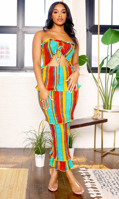 Breezy Charm | Smocked Maxi Dress - Multicolor - Cutely Covered