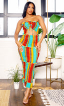 Breezy Charm | Smocked Maxi Dress - Multicolor - Cutely Covered
