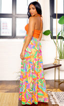 Boho Elegance | Crochet Halter Midi Dress - Orange - Cutely Covered