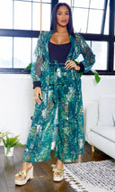 Tiger Sunset Lurex Beach Cover-Up Pant Set - Cutely Covered